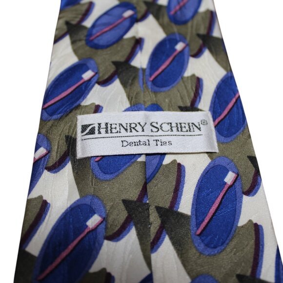HENRY SCHEIN Dentist Dental Toothbrush Tooth Tie 100% Silk Necktie FUN GIFT - Picture 5 of 7